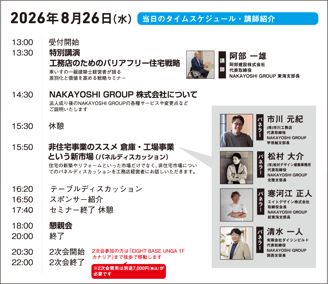 当日のタイムスケジュール・講師紹介
